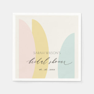 Serviette En Papier Fête des mariées d'aqua jaune Abstrait moderne