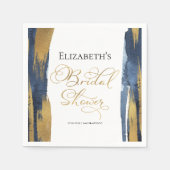 Serviette En Papier Fête des mariées d'aquarelle | Abstrait bleu (Devant)