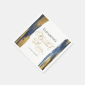 Serviette En Papier Fête des mariées d'aquarelle | Abstrait bleu (Coin)