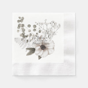 Serviette En Papier Fête des mariées d'aquarelle blanche