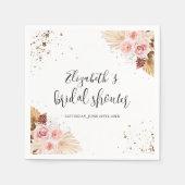 Serviette En Papier Fête des mariées d'aquarelle | Boho Floral (Devant)