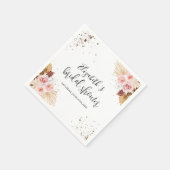 Serviette En Papier Fête des mariées d'aquarelle | Boho Floral (Coin)