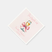 Serviette En Papier Fête des mariées d'aquarelle Coquette Rose Bow (Coin)