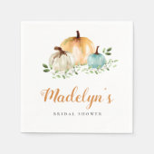 Serviette En Papier Fête des mariées d'aquarelle de Citrouille Boho pe (Devant)