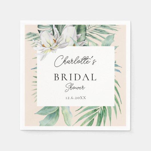 Serviette En Papier Fête des mariées d'aquarelle de printemps botaniqu (Devant)