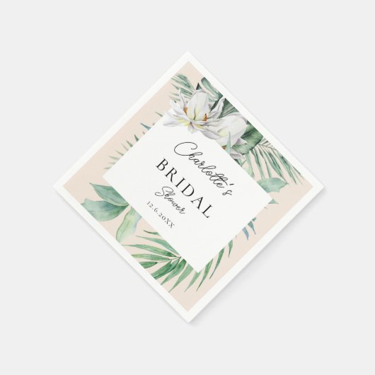 Serviette En Papier Fête des mariées d'aquarelle de printemps botaniqu (Coin)