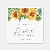 Serviette En Papier Fête des mariées d'aquarelle de tournesol Eucalypt (Devant)