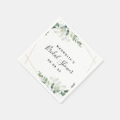 Serviette En Papier Fête des mariées d'aquarelle Eucalyptus serviettes (Coin)