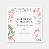 Serviette En Papier Fête des mariées d'aquarelle fleur sauvage (Devant)
