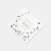 Serviette En Papier Fête des mariées d'aquarelle Fleur sauvage bleu fo (Coin)