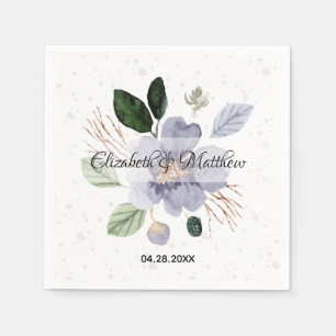Serviette En Papier Fête des mariées d'aquarelle florale