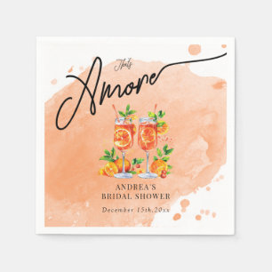 Serviette En Papier Fête des mariées d'aquarelle orange Citrus