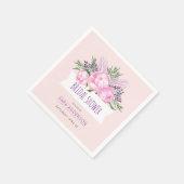 Serviette En Papier Fête des mariées d'aquarelle Pink Peonies (Coin)