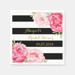 Serviette En Papier Fête des mariées d'aquarelle rose brun