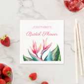 Serviette En Papier Fête des mariées d'aquarelle tropicale Oiseau du P (En situation)