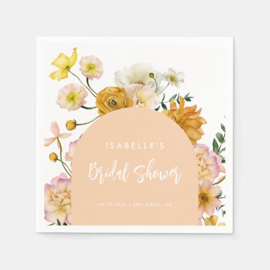 Serviette En Papier Fête des mariées d'arc floral (Devant)