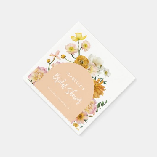 Serviette En Papier Fête des mariées d'arc floral (Coin)