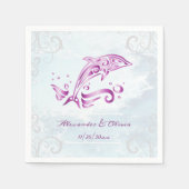 Serviette En Papier Fête des mariées dauphin magenta Napkin (Devant)