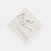 Serviette En Papier Fête des mariées de Boho ivoire de script moderne (Coin)