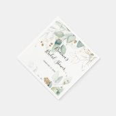 Serviette En Papier Fête des mariées de calligraphie or Eucalyptus ser (Coin)