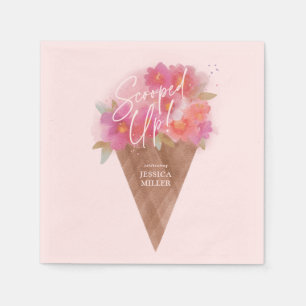 Serviette En Papier Fête des mariées de cône de glace florale ramassée