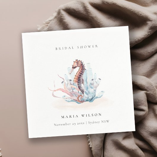 Serviette En Papier Fête des mariées de corail d'algues sous-marines