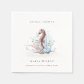 Serviette En Papier Fête des mariées de corail d'algues sous-marines (Devant)