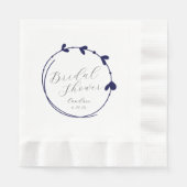 Serviette En Papier Fête des mariées de couronne bleu marine simple co (Devant)