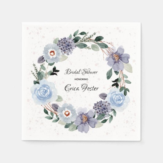 Serviette En Papier Fête des mariées de couronne de fleurs (Devant)