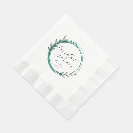 Serviette En Papier Fête des mariées de couronne simple Emerald Green (Coin)