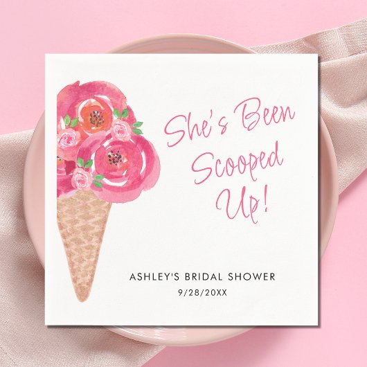 Serviette En Papier Fête des mariées de crème glacée à l'aquarelle