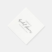 Serviette En Papier Fête des mariées de date de nom de script minimali (Coin)