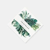 Serviette En Papier Fête des mariées de feuillage vert de la Monstère (Coin)
