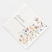 Serviette En Papier Fête des mariées de Fleur sauvage Boho personnalis (Coin)