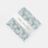 Serviette En Papier Fête des mariées de fleurs de lotus blanc (Coin)