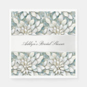 Serviette En Papier Fête des mariées de fleurs de lotus bleu blanc (Devant)