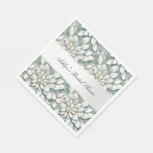 Serviette En Papier Fête des mariées de fleurs de lotus bleu blanc (Coin)