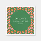 Serviette En Papier Fête des mariées de fleurs rétro rose mignonne per (Devant)