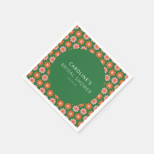 Serviette En Papier Fête des mariées de fleurs rétro rose mignonne per (Coin)