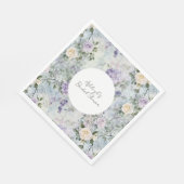 Serviette En Papier Fête des mariées de fleurs violettes de crème roma (Coin)