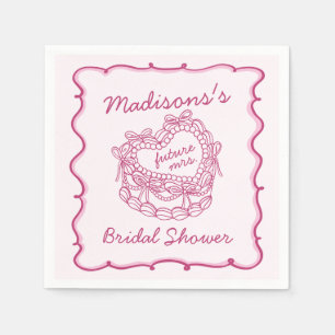 Serviette En Papier Fête des mariées de gâteau Coquette Coquette Coeur