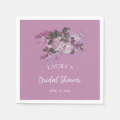 Serviette En Papier Fête des mariées de lavande florale (Devant)
