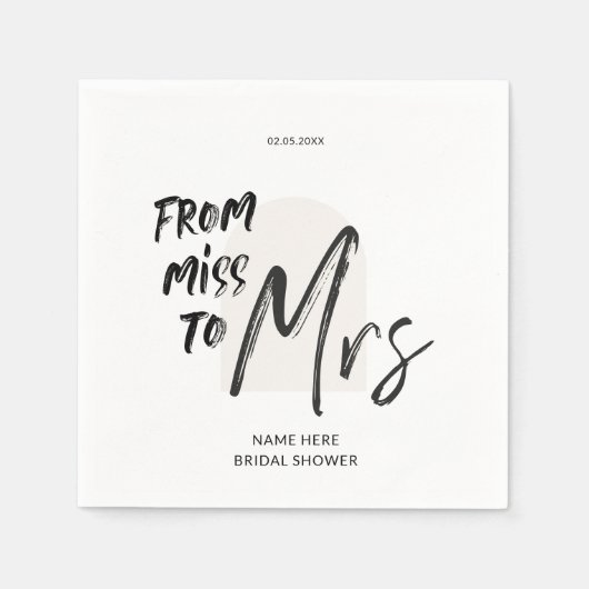 Serviette En Papier Fête des mariées de lettres main simple (Devant)