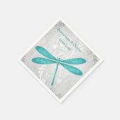 Serviette En Papier Fête des mariées de libellule turquoise Napkin (Coin)