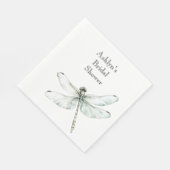 Serviette En Papier Fête des mariées de libellules bleu chic (Coin)