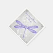 Serviette En Papier Fête des mariées de libellules violet Napkin (Coin)