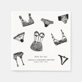 Serviette En Papier Fête des mariées de lingerie de script de pinceau  (Devant)