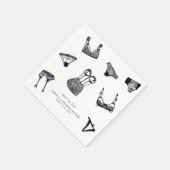 Serviette En Papier Fête des mariées de lingerie de script de pinceau  (Coin)