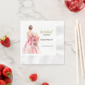 Serviette En Papier Fête des mariées de Mariage d'aquarelle minimale (En situation)
