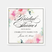 Serviette En Papier Fête des mariées de Mariage Floral Blush (Devant)